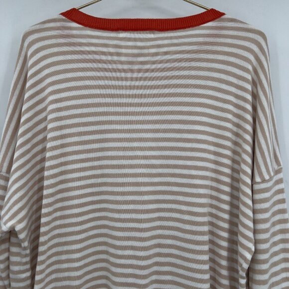 Anrabess Women's Long Sleeve Crewneck Striped Pull-Over Sweater/Top XL - Picture 5 of 9